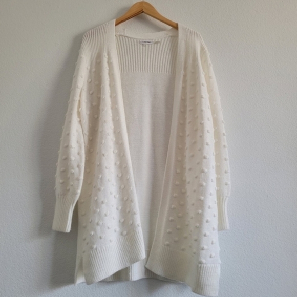 Calvin klien white knit dotted cardigan sweater - Picture 9 of 9